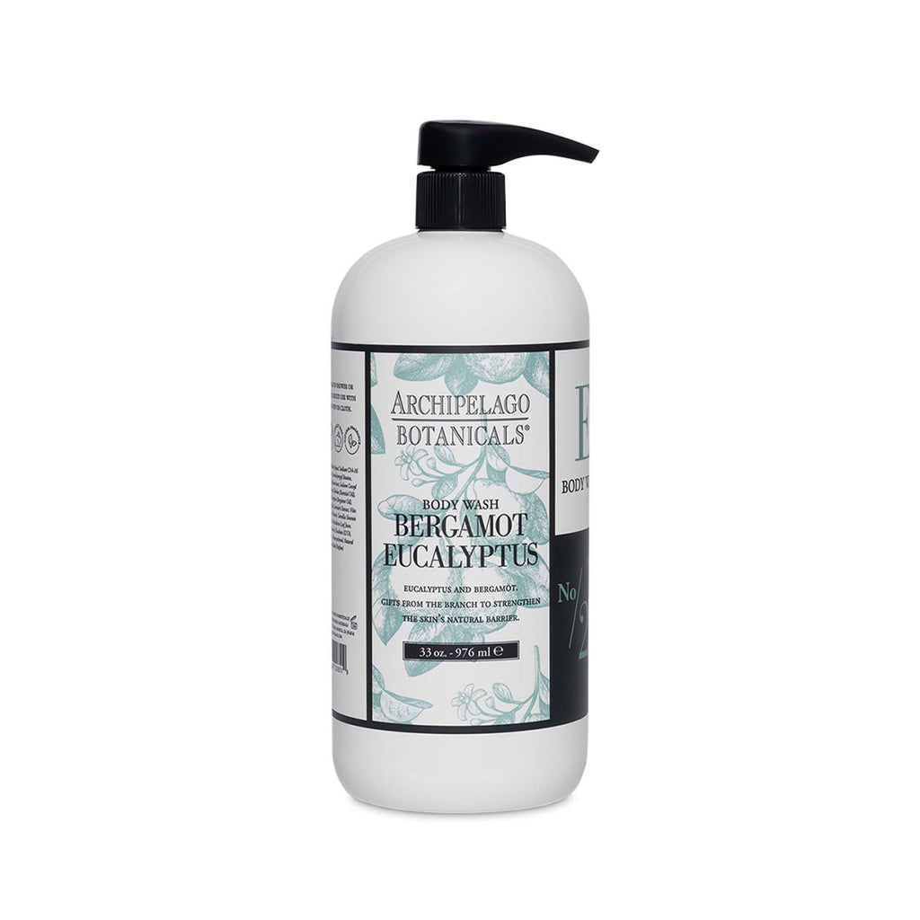 Archipelago Botanicals Bergamot Eucalyptus Body Wash – Hydrating Daily Cleanser (33 oz)