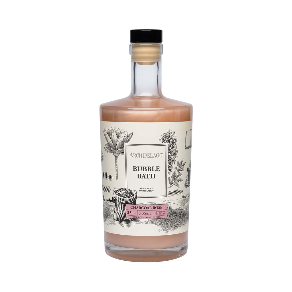 Archipelago Botanicals Luxury Charcoal Rose Bubble Bath – Hydrating & Detoxifying (25 oz)