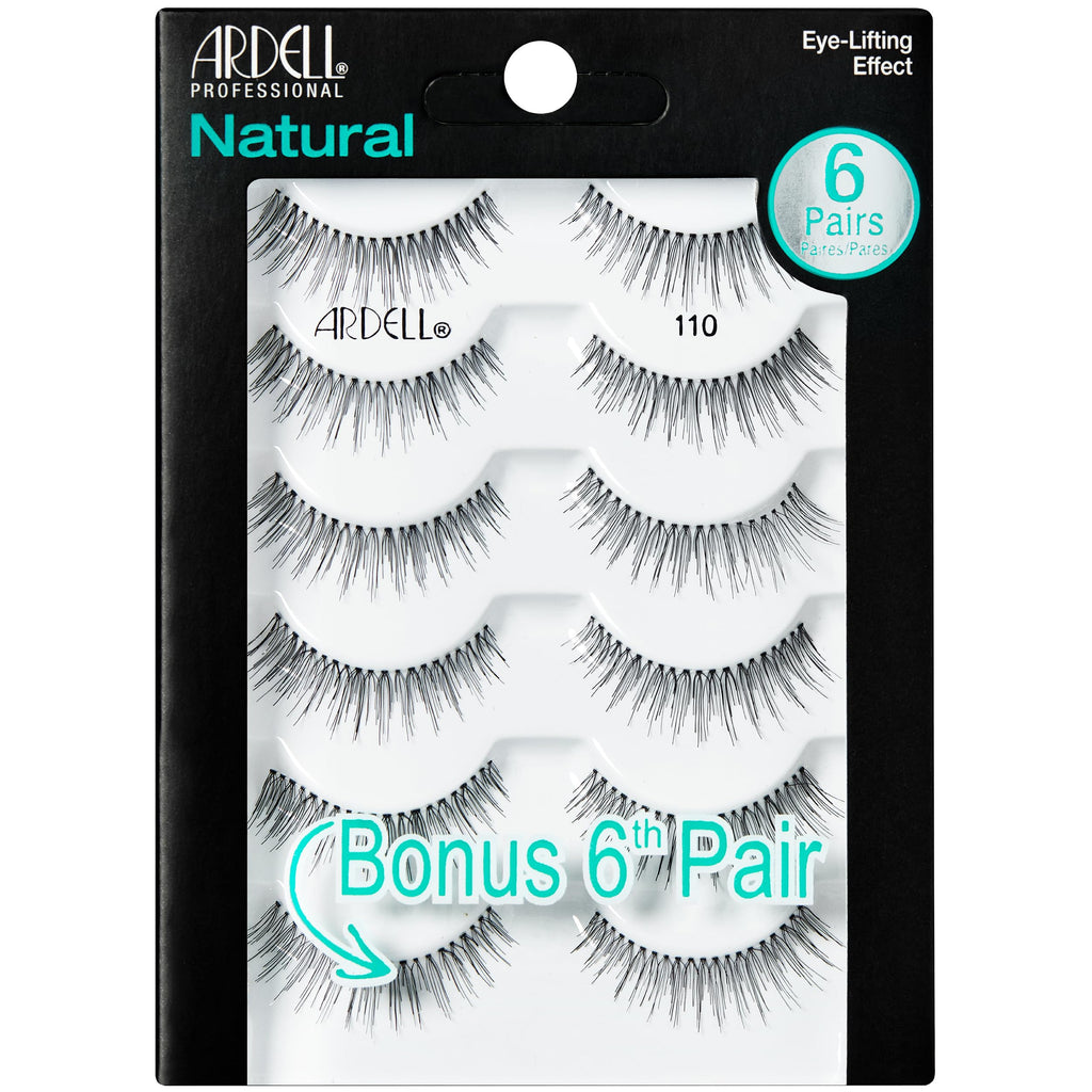Ardell False Eyelashes 110 – Lightweight, Reusable Strip Lashes | 5 Pairs + Bonus Pair