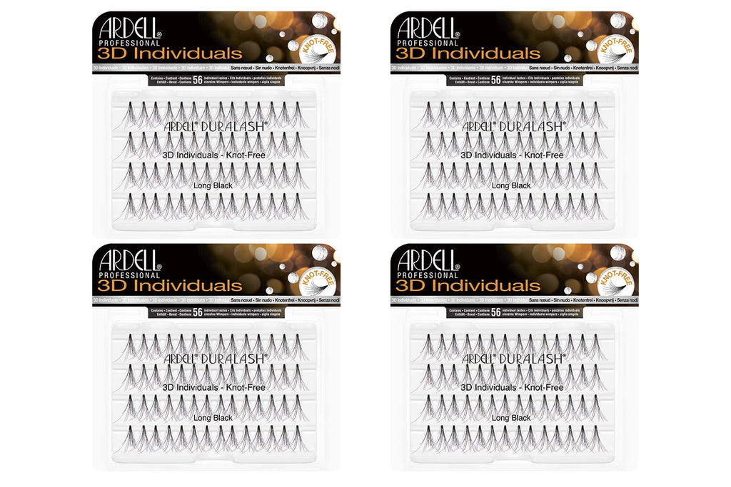Ardell 3D Individual Lashes Long Black – Flared Design DIY Lash Clusters (4 Packs)