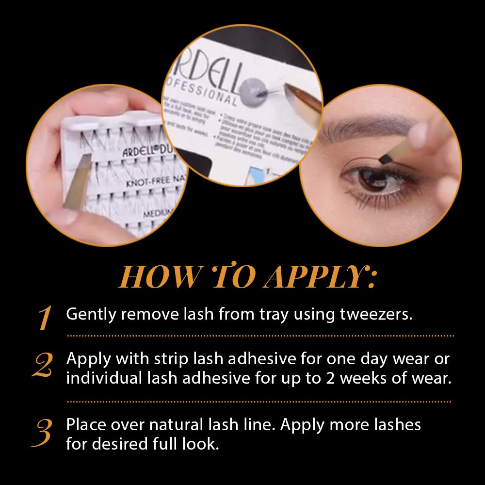 Ardell 3D Individual Lashes Long Black – Flared Design DIY Lash Clusters (4 Packs)