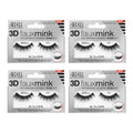 Ardell 3D Faux Mink 852 Lashes – Flared Natural Look, Invisiband, 4 Pairs