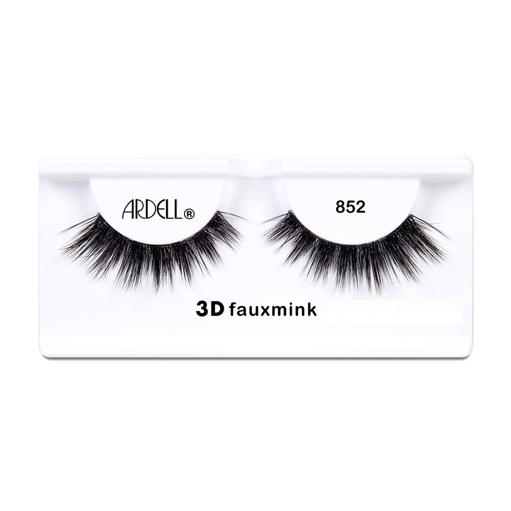 Ardell 3D Faux Mink 852 Lashes – Flared Natural Look, Invisiband, 4 Pairs