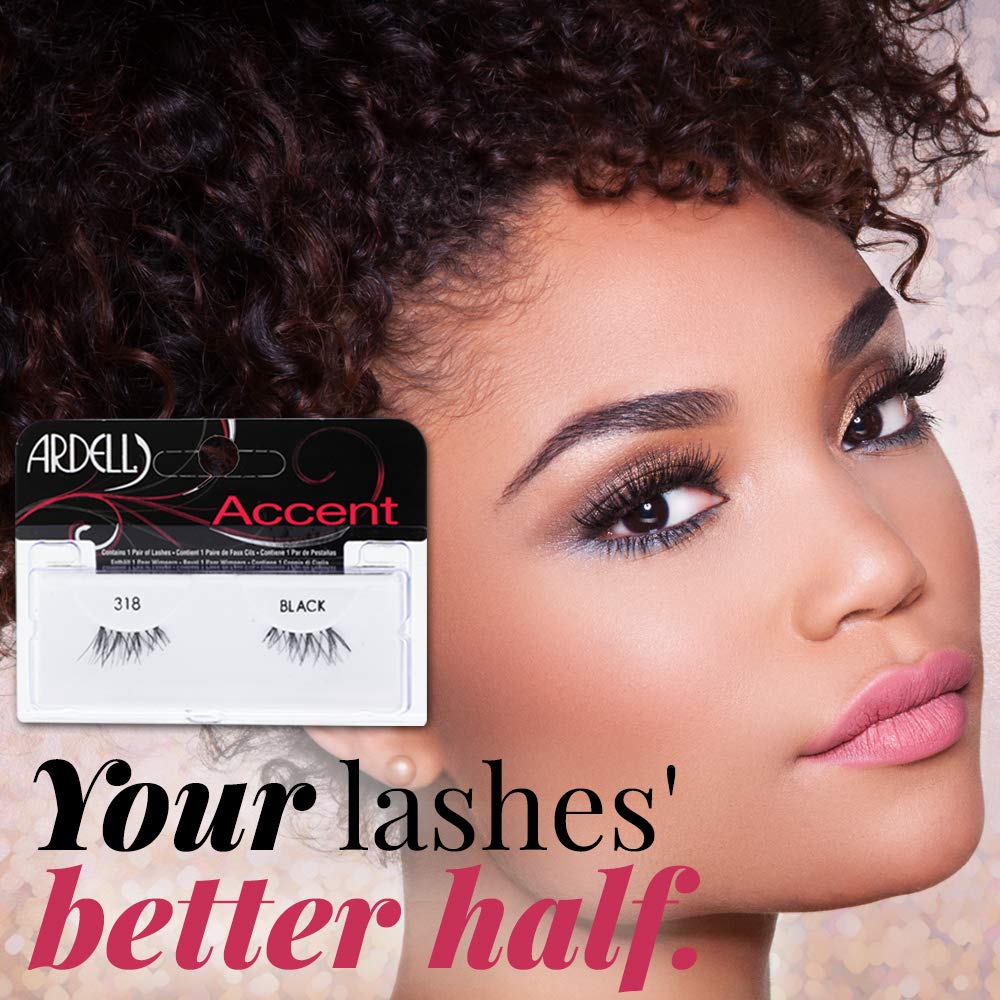 Ardell Accent 318 Half Lashes – Short Wispy Cat Eye, 4 Pack