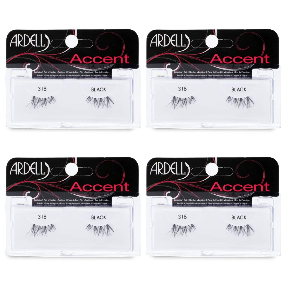 Ardell Accent 318 Half Lashes – Short Wispy Cat Eye, 4 Pack