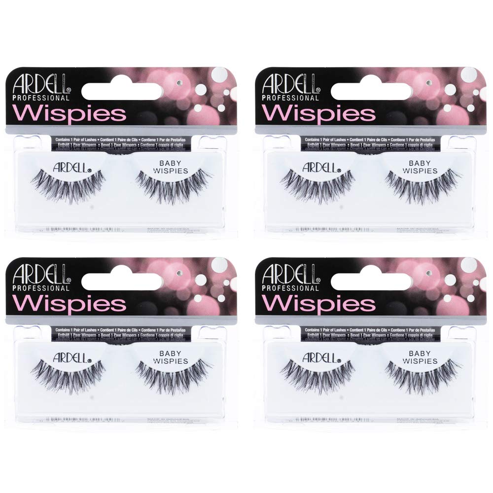 Ardell Baby Wispies False Eyelashes - 4 Pack, Black | Natural Look & Lightweight