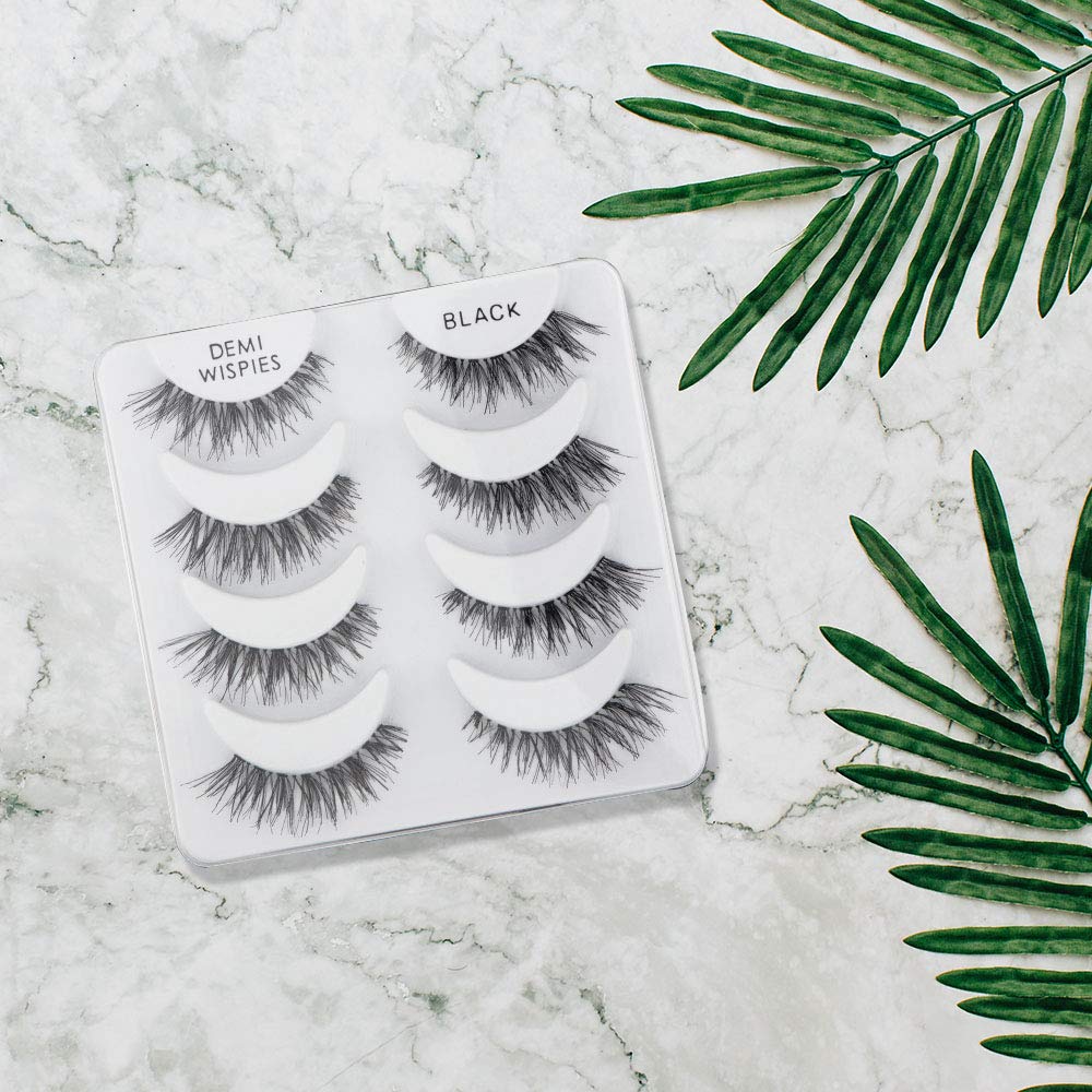 Ardell Demi Wispies False Eyelashes – Black, Full Volume Reusable Lashes, 2 Pack