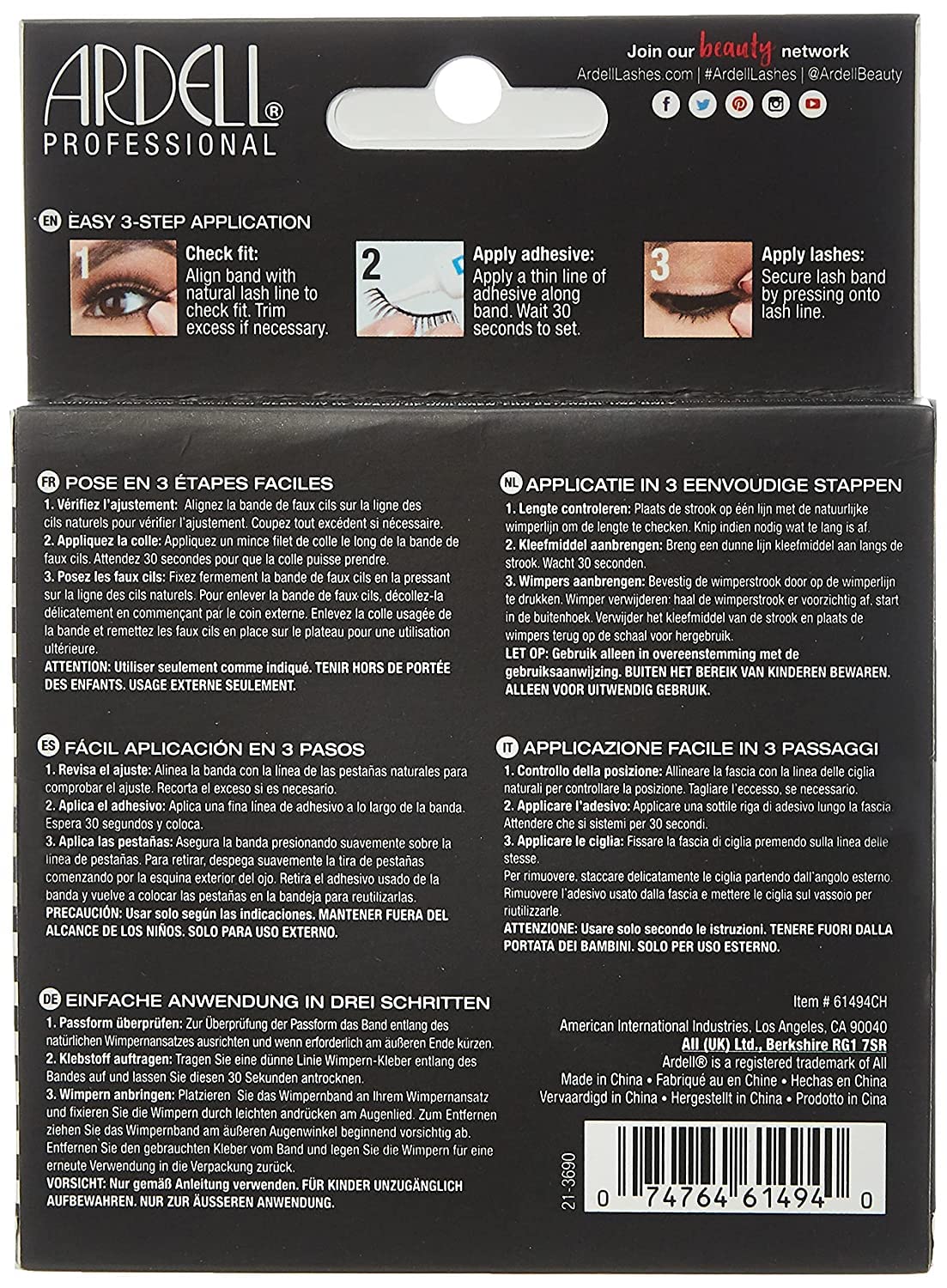 Ardell Demi Wispies False Eyelashes – Black, Full Volume Reusable Lashes, 2 Pack