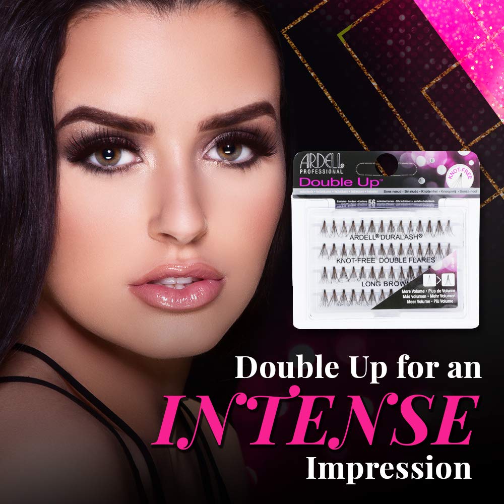 Ardell Double Up Individuals Lashes – Long Brown DIY Lash Extensions, 4 Pack