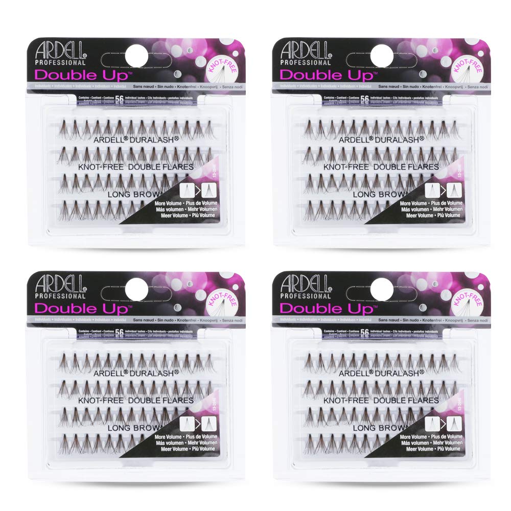 Ardell Double Up Individuals Lashes – Long Brown DIY Lash Extensions, 4 Pack