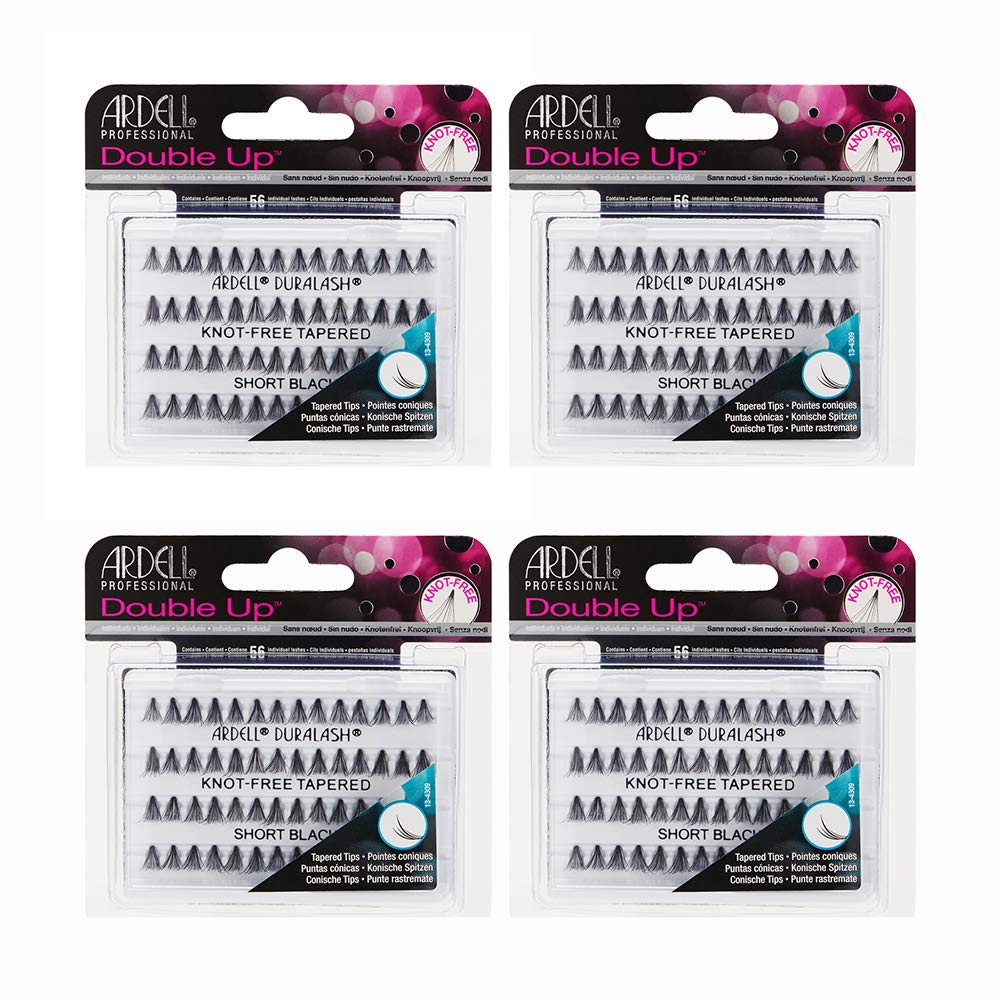 Ardell Double Up Short Black Lashes – Knot-Free Tapered Clusters (4 Pack)