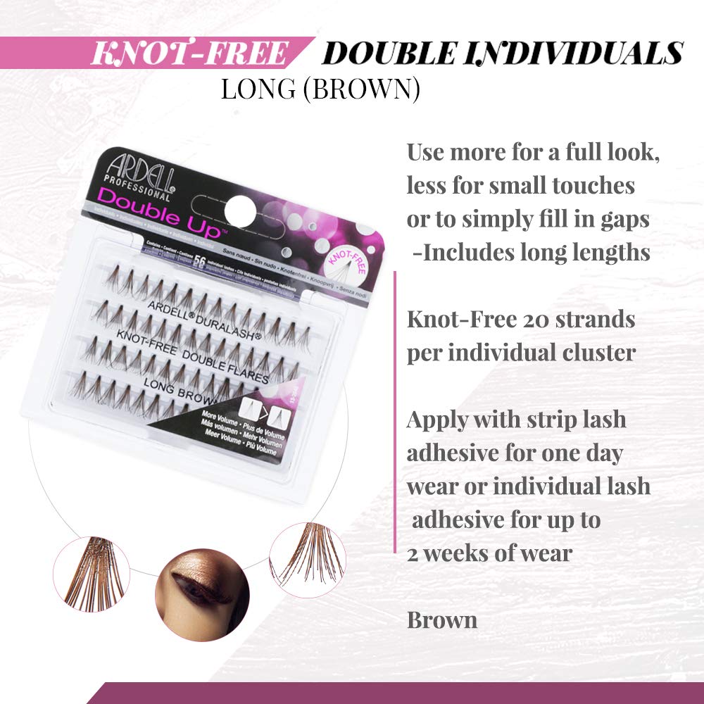 Ardell Double Up Individuals Lashes – Long Brown DIY Lash Extensions, 4 Pack