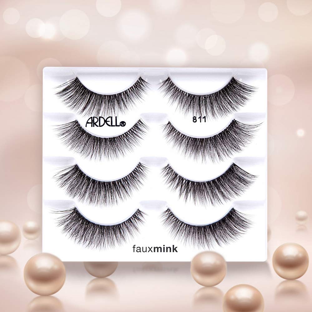 Ardell Faux Mink Lashes 811 – Knot-Free Invisiband, Natural Wispy Strips, Reusable 2-Pack