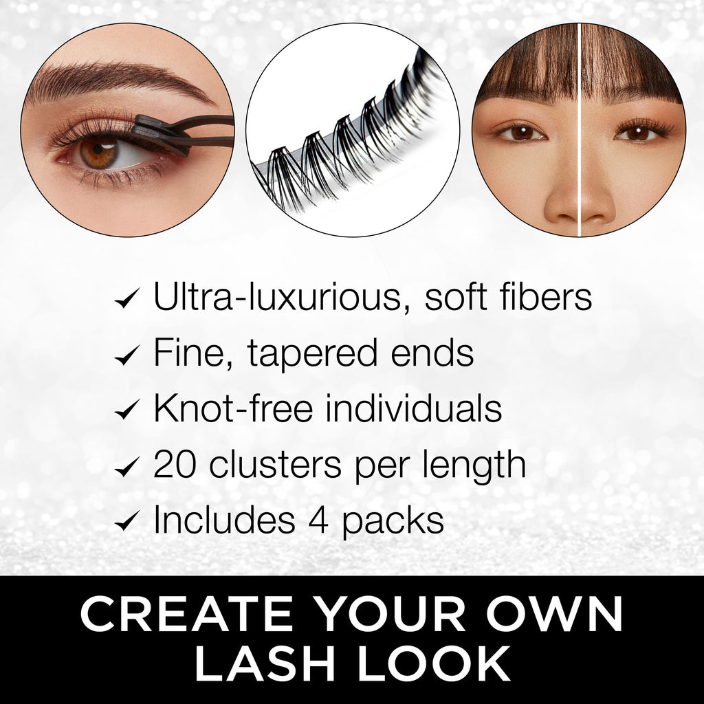 Ardell Faux Mink DIY Lash Clusters – 4 Pack (Short/Medium/Long) Individual Lashes