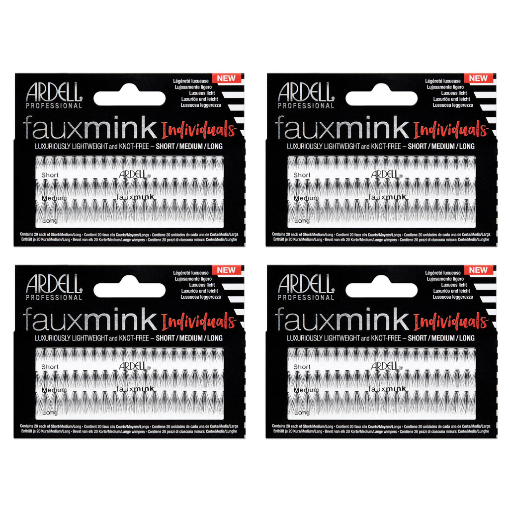 Ardell Faux Mink DIY Lash Clusters – 4 Pack (Short/Medium/Long) Individual Lashes