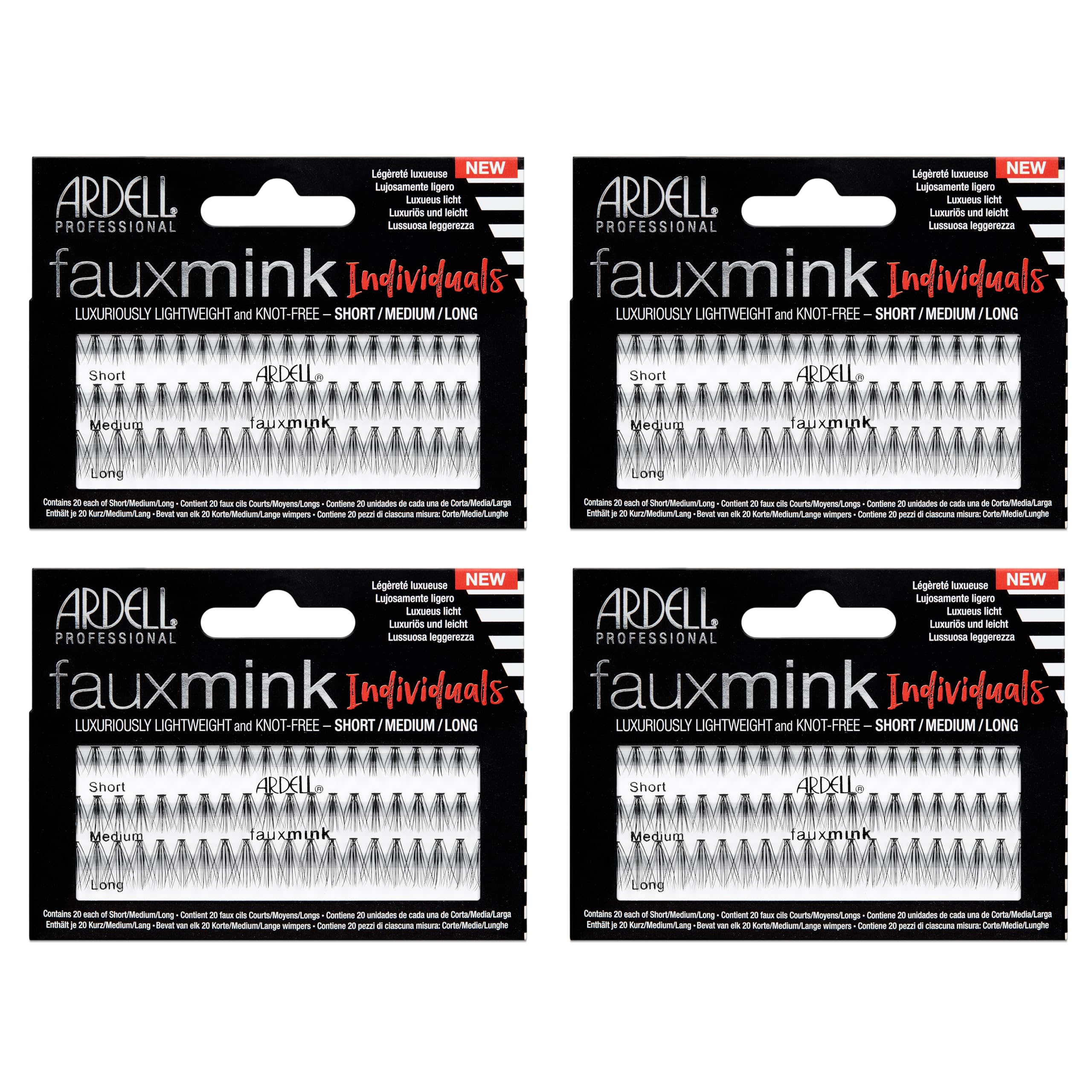 Ardell Faux Mink DIY Lash Clusters – 4 Pack (Short/Medium/Long) Individual Lashes
