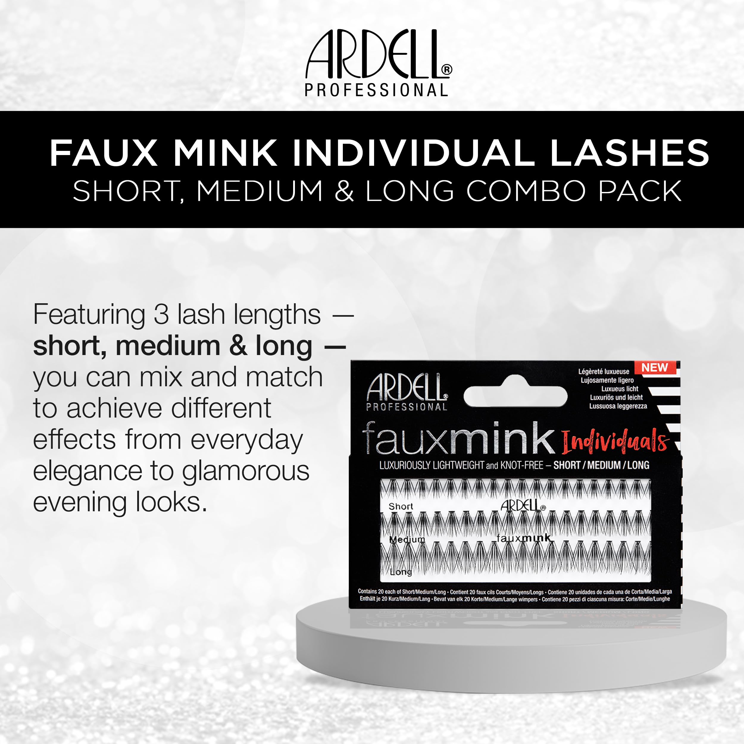 Ardell Faux Mink DIY Lash Clusters – 4 Pack (Short/Medium/Long) Individual Lashes