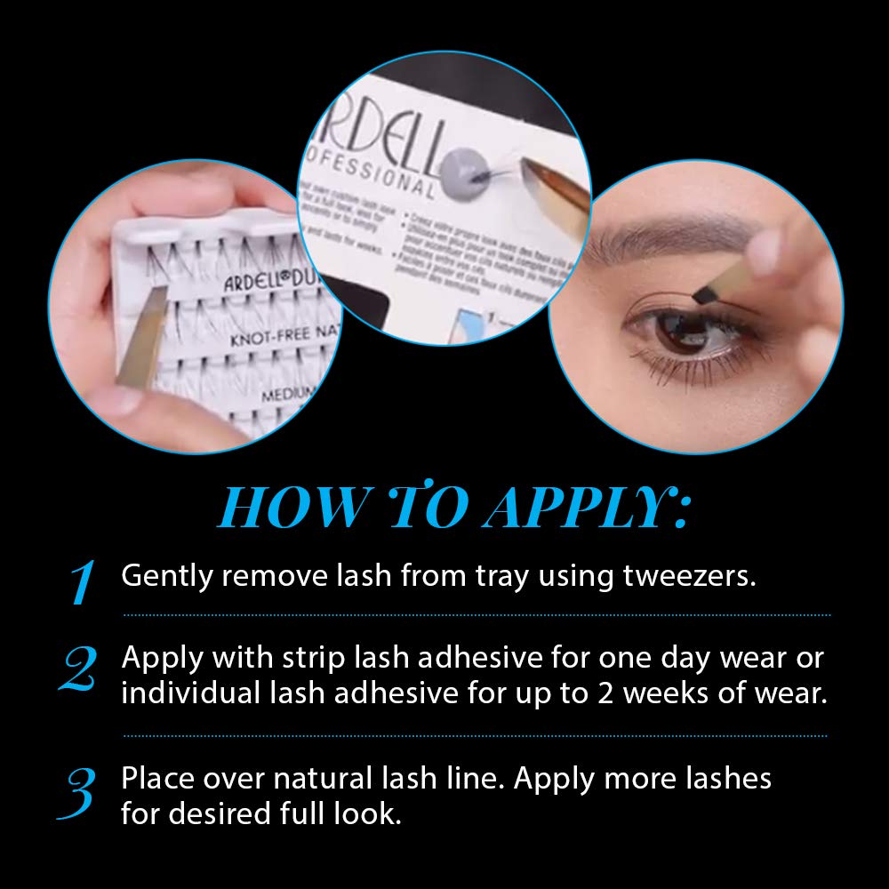 Ardell Individual False Lashes – Medium Brown, Lightweight & Natural-Looking, 4-Pack