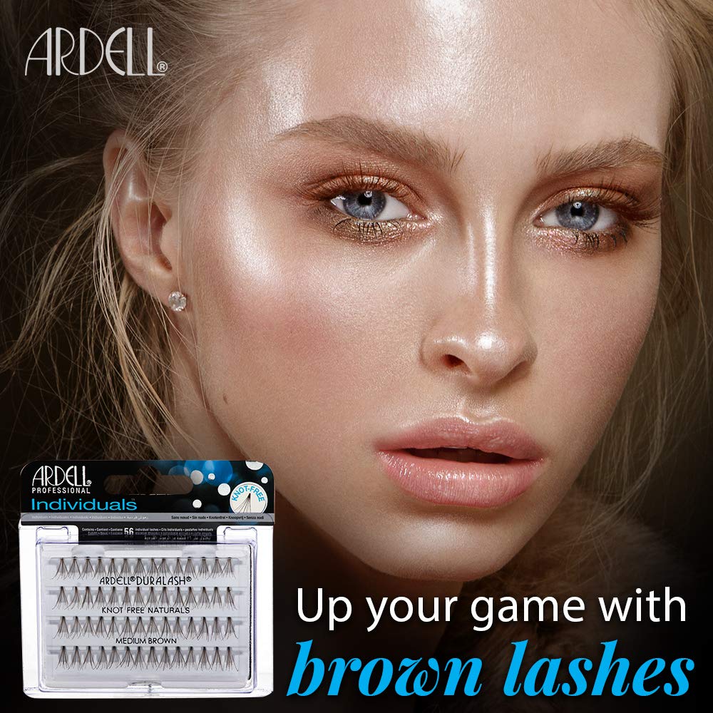 Ardell Individual False Lashes – Medium Brown, Lightweight & Natural-Looking, 4-Pack