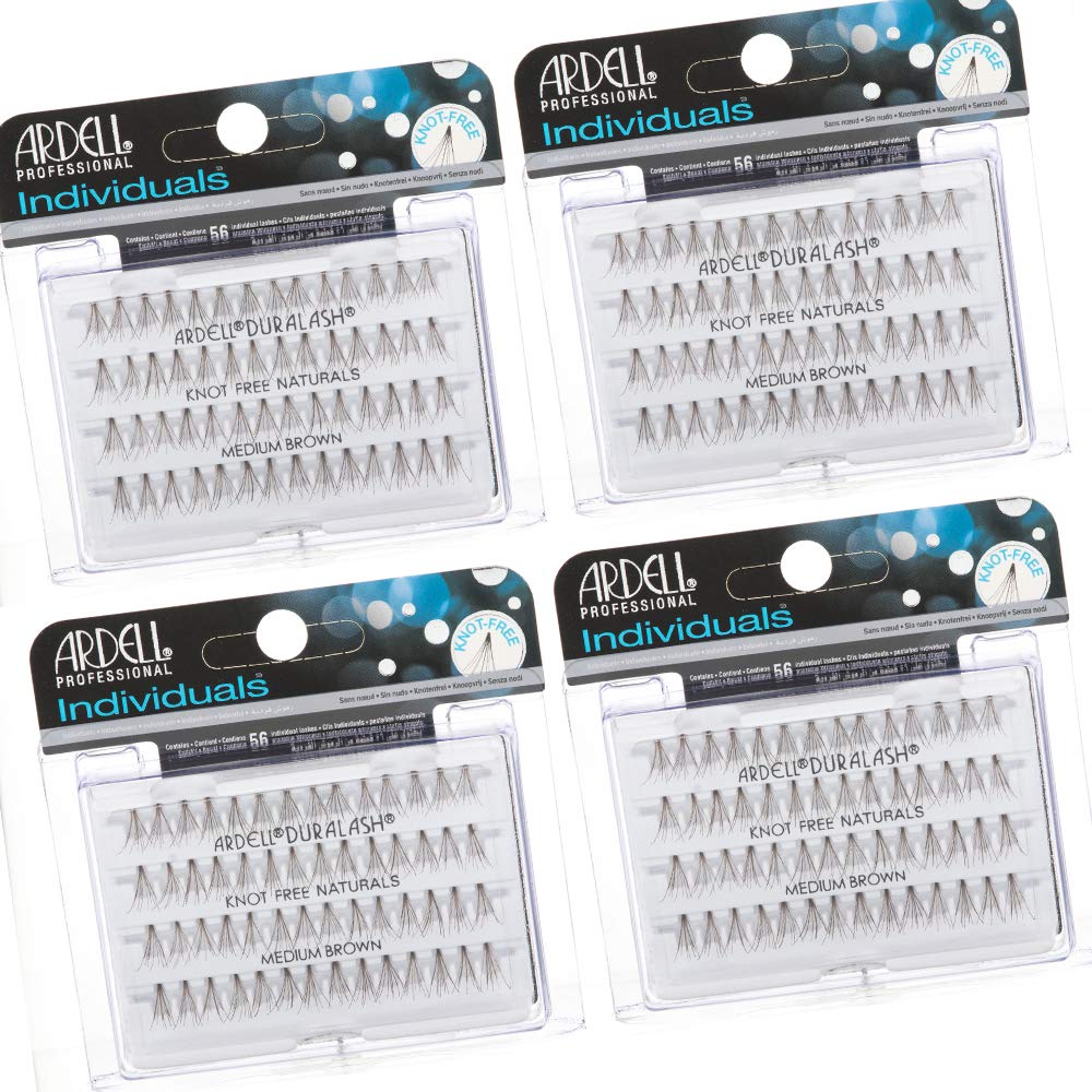 Ardell Individual False Lashes – Medium Brown, Lightweight & Natural-Looking, 4-Pack