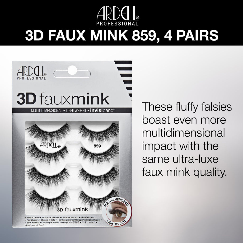 Ardell 3D Faux Mink Lashes – Lightweight Invisiband Demi Wispies (4 Pairs)