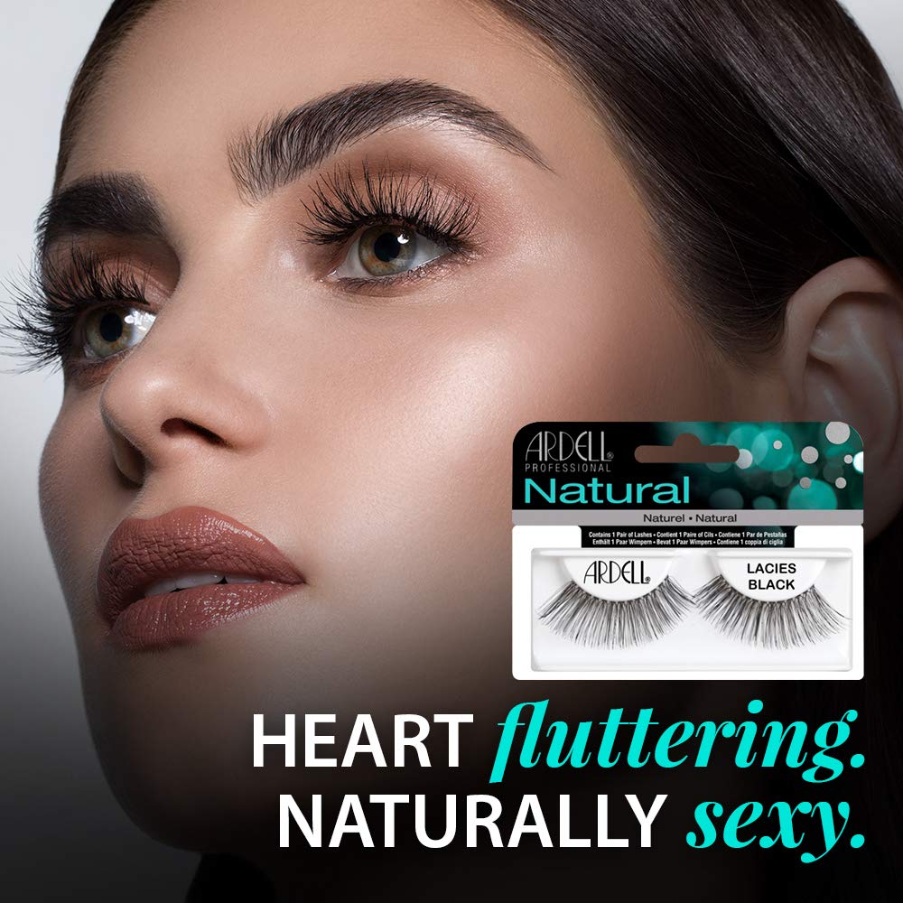 Ardell Natural Lashes Lacies Black (4 Pack) – Subtle, Flared False Eyelashes for Everyday Glam