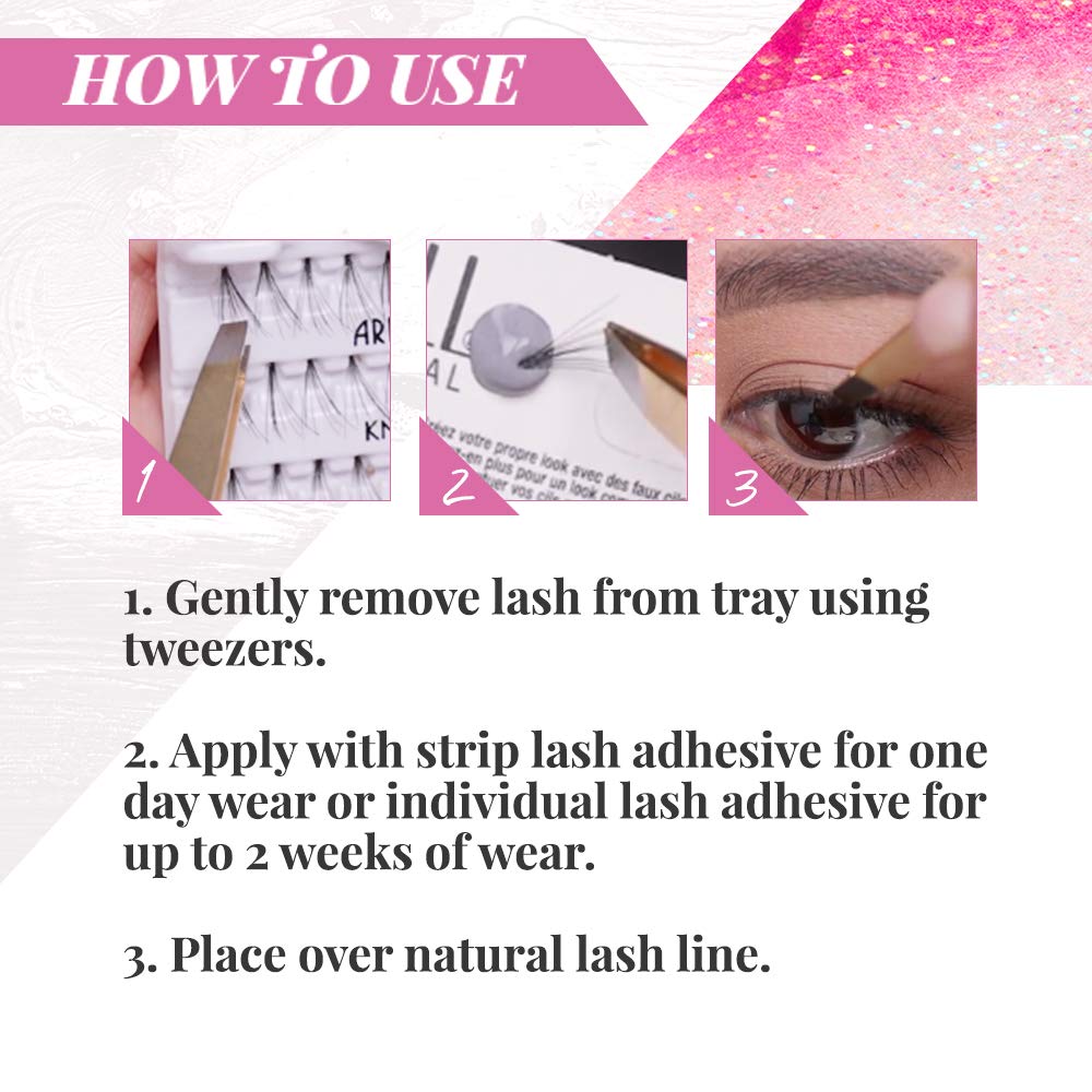 Ardell Double Up Individuals Lashes – Long Brown DIY Lash Extensions, 4 Pack