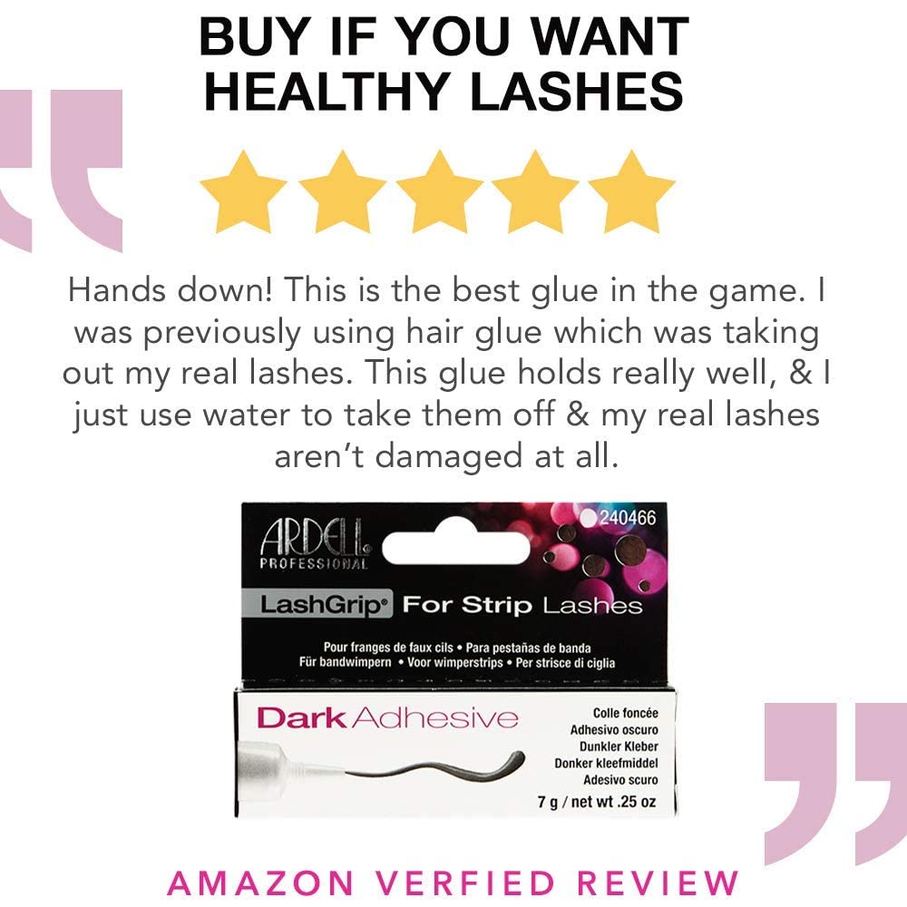Ardell LashGrip Dark Adhesive for Strip Lashes – Waterproof, Long-Lasting, 0.25 oz (4-Pack)