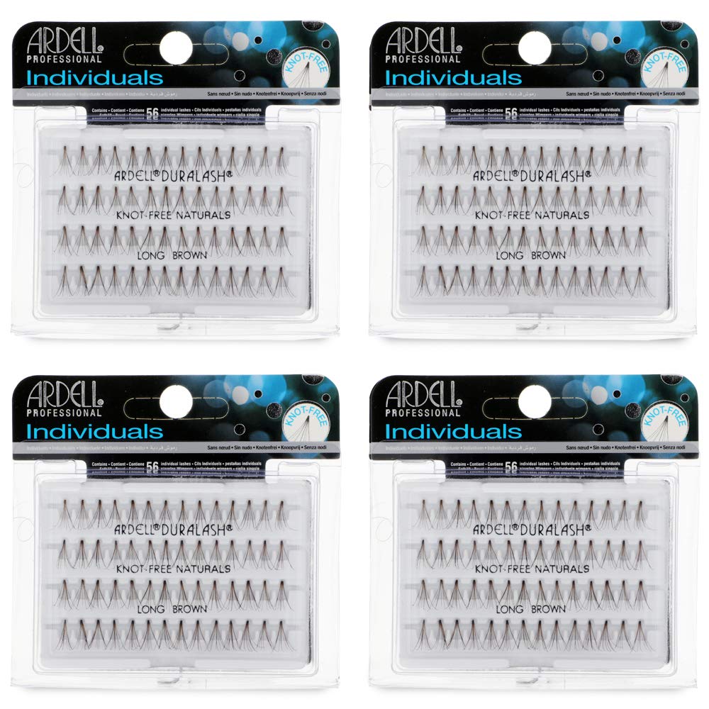 Ardell Individual False Eyelashes - Long Brown, Natural Look | 4-Pack DIY Lashes