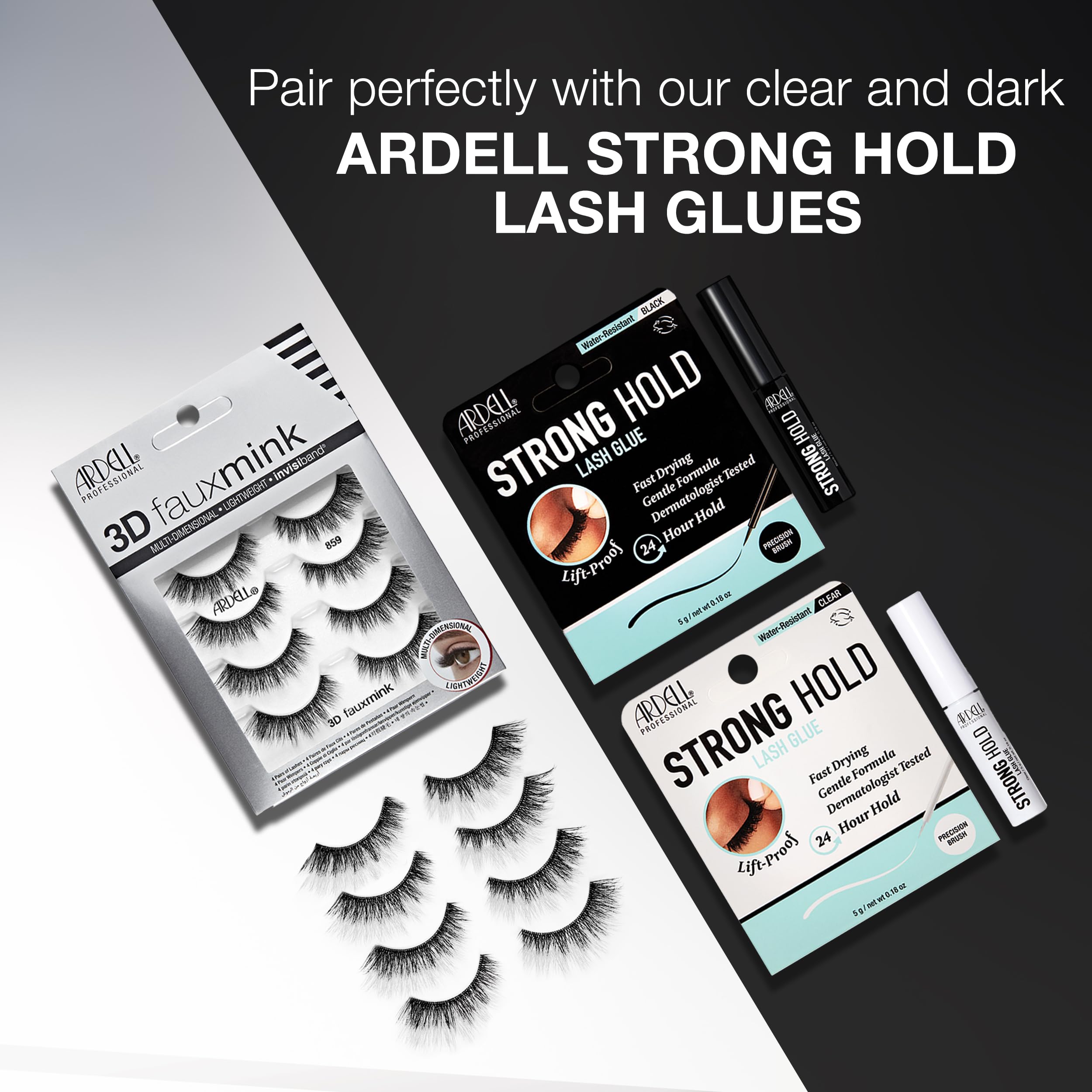 Ardell 3D Faux Mink Lashes – Lightweight Invisiband Demi Wispies (4 Pairs)