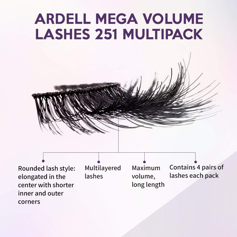 Ardell Mega Volume 251 Lashes – Fluffy, Dramatic Full-Strip Lashes (2-Pack)