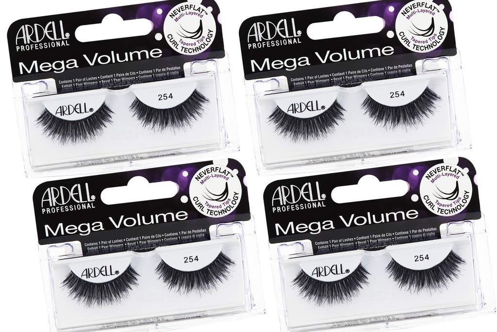Ardell Mega Volume Lash 254 – 4-Pair Multi-Layered Lashes with Curl Technology