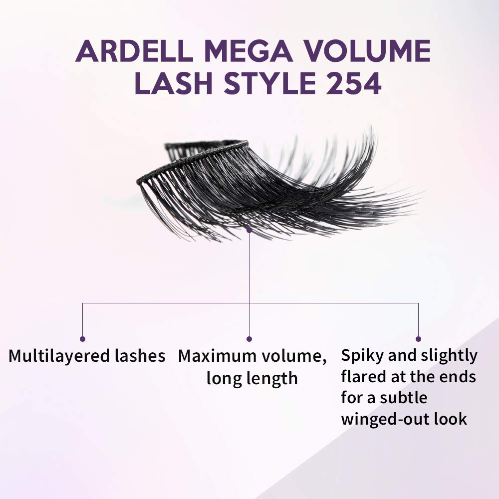 Ardell Mega Volume Lash 254 – 4-Pair Multi-Layered Lashes with Curl Technology