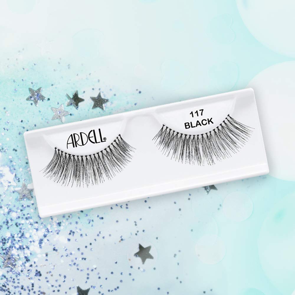 Ardell Natural Lashes 117 – Black, Flared Wispy Strip Lashes (4 Pack)