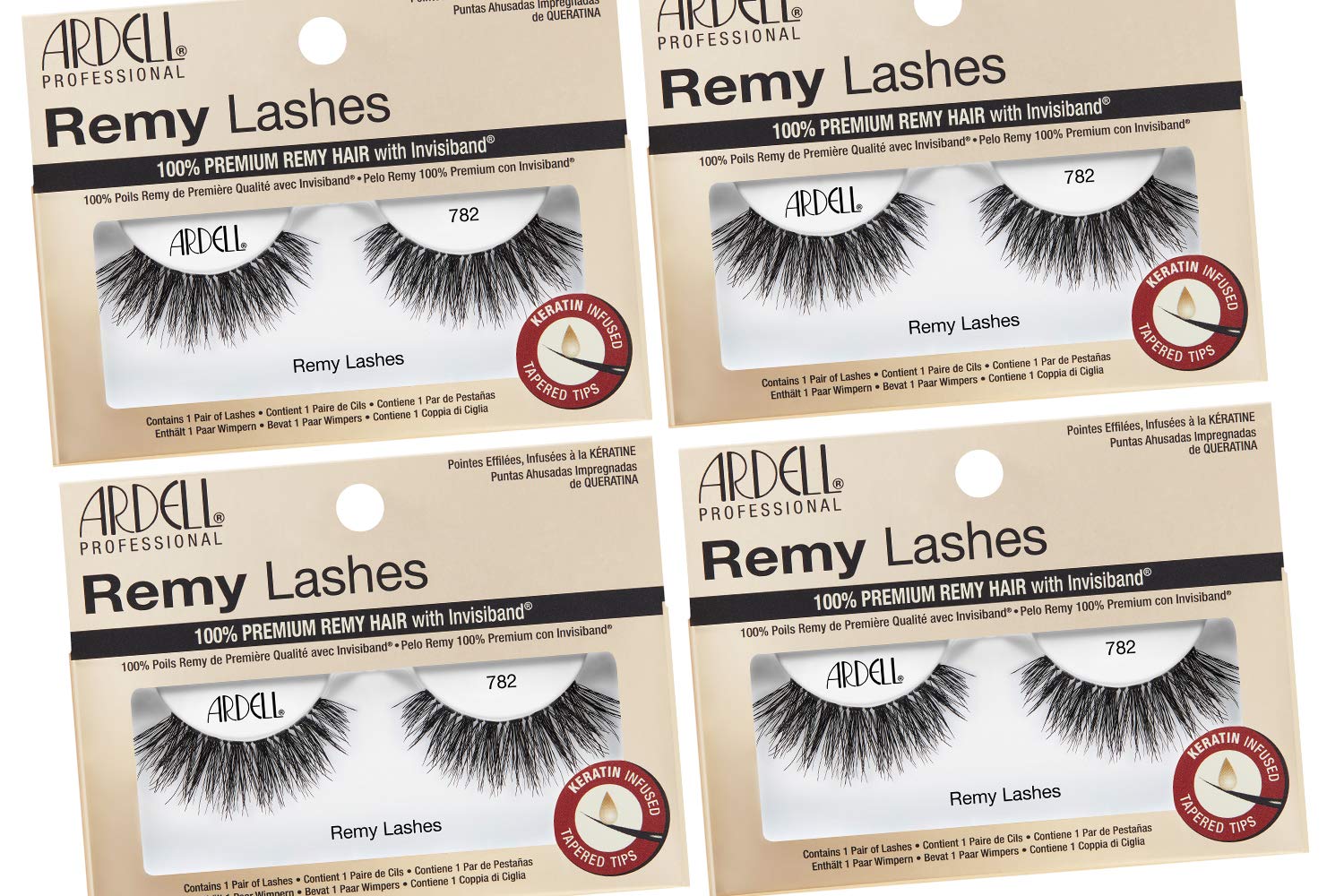 Ardell Remy Lashes 782 | Premium Remy Hair with Invisiband, 4 Pairs