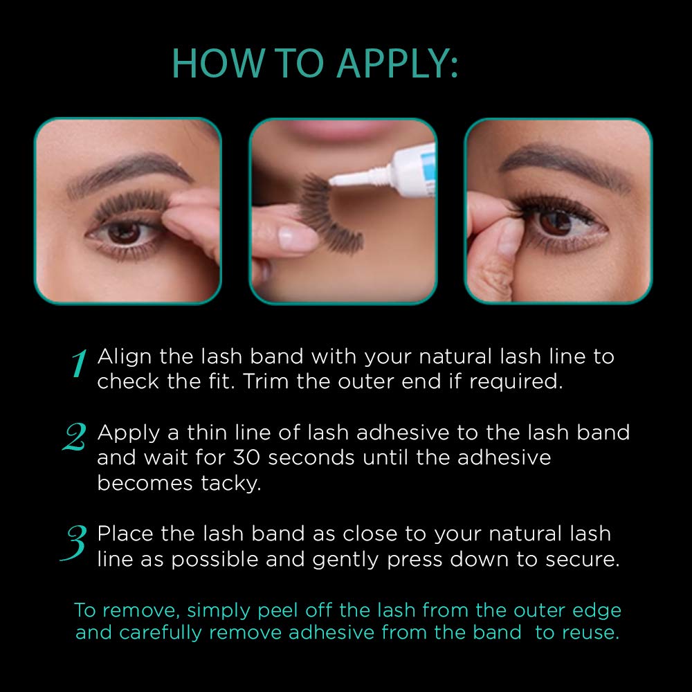Ardell Natural Lashes 124 - Black, Lightweight Strip Lashes (4 Pack)