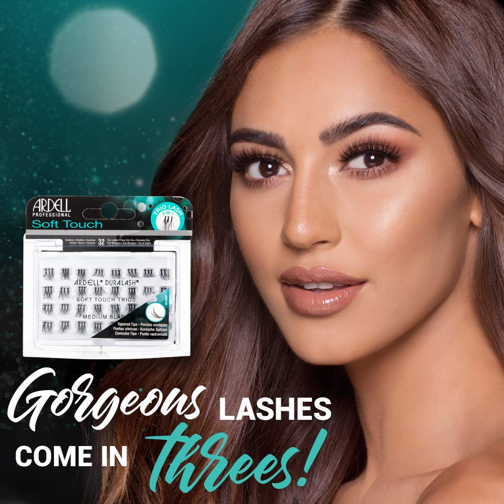 Ardell Soft Touch Trios Medium Individuals in Black — 4 Pack False Eyelashes