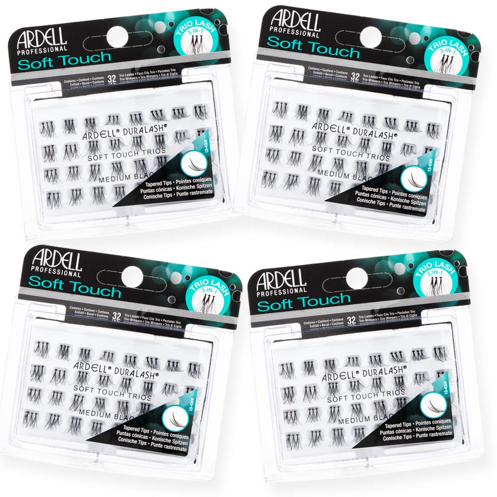 Ardell Soft Touch Trios Medium Individuals in Black — 4 Pack False Eyelashes