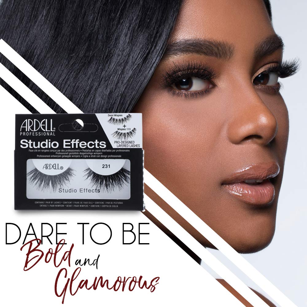Ardell Studio Effects 231 Lashes – Dramatic Volume, Reusable, 4-Pack