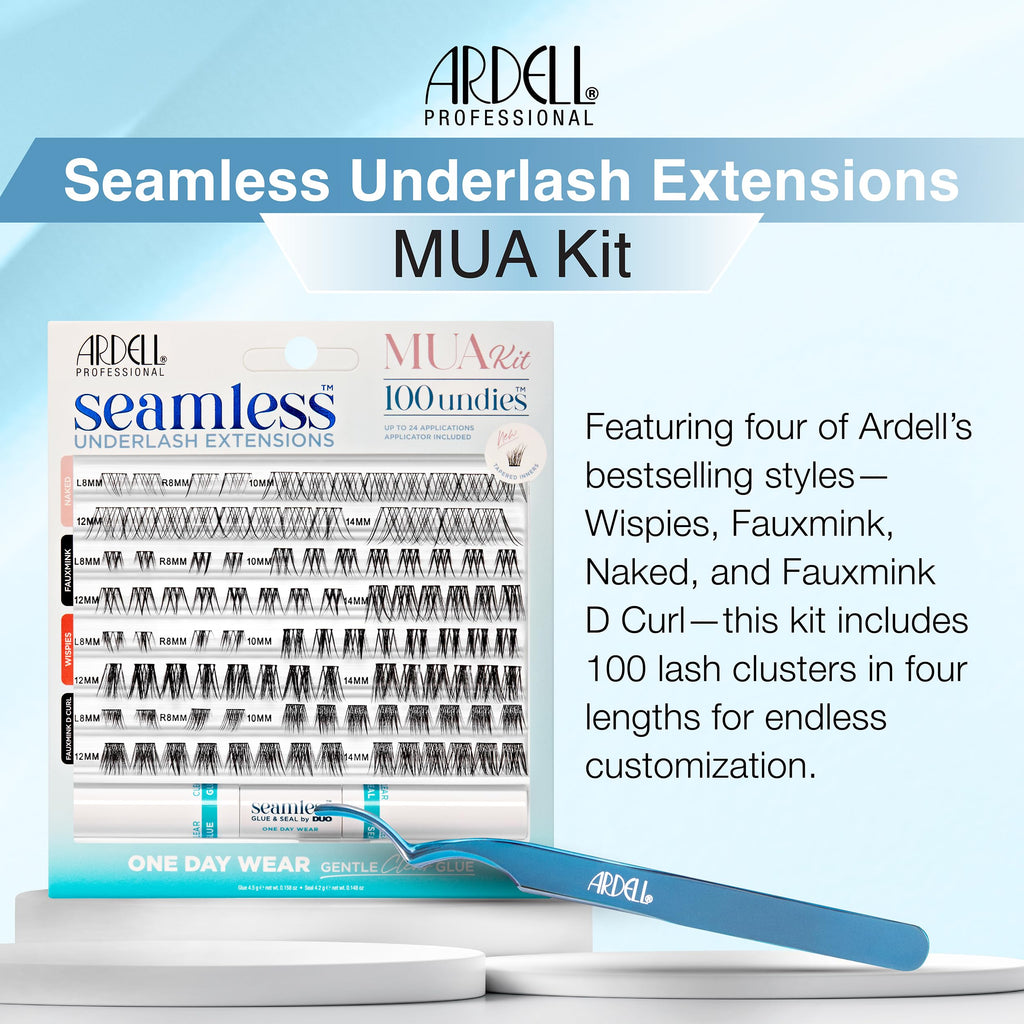 Ardell Underlash MUA Kit – Individual Lash Clusters, 4 Styles, Glue & Precision Applicator