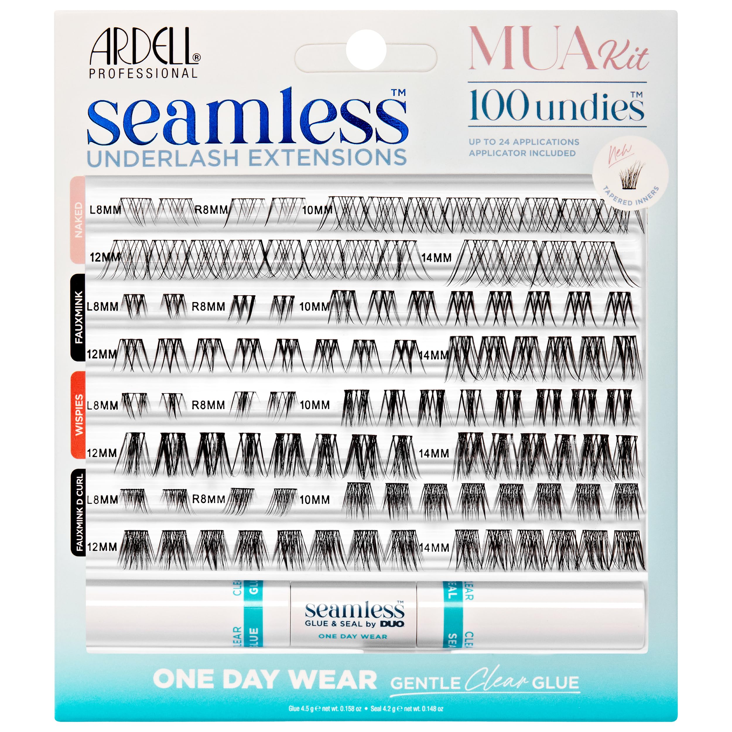 Ardell Underlash MUA Kit – Individual Lash Clusters, 4 Styles, Glue & Precision Applicator