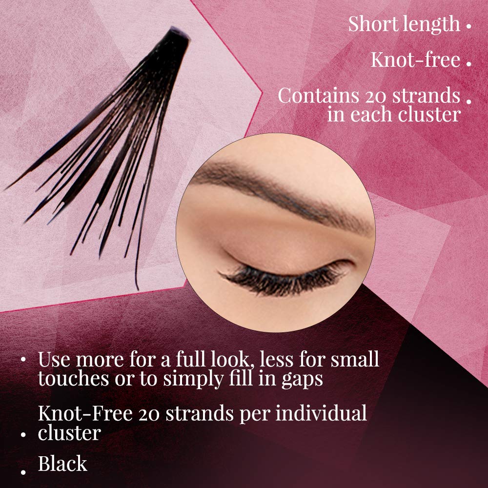 Ardell Individual Lashes Soft Touch Short Black - Knot-Free, Natural Look, 56 Clusters per Pack