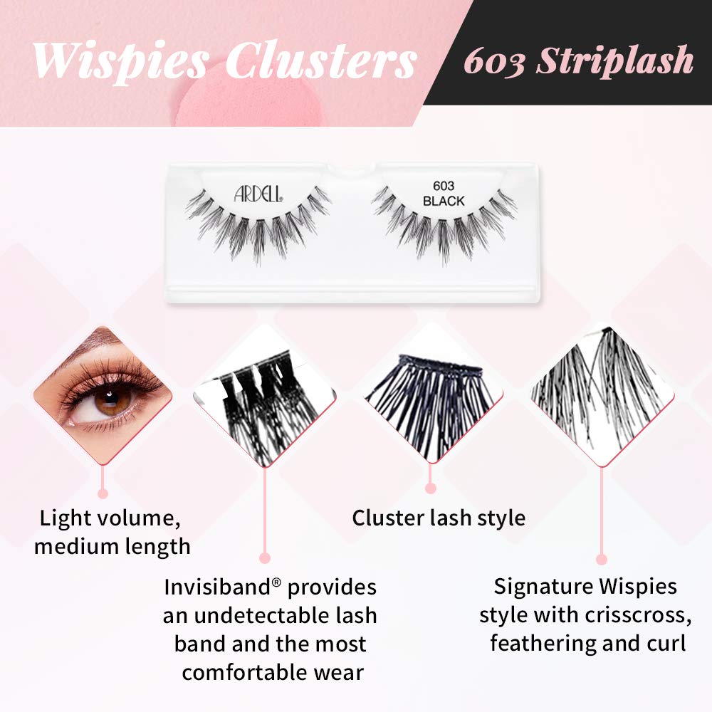 Ardell Wispies Cluster 603 – Lightweight Natural Demi Lashes (4 Pack)
