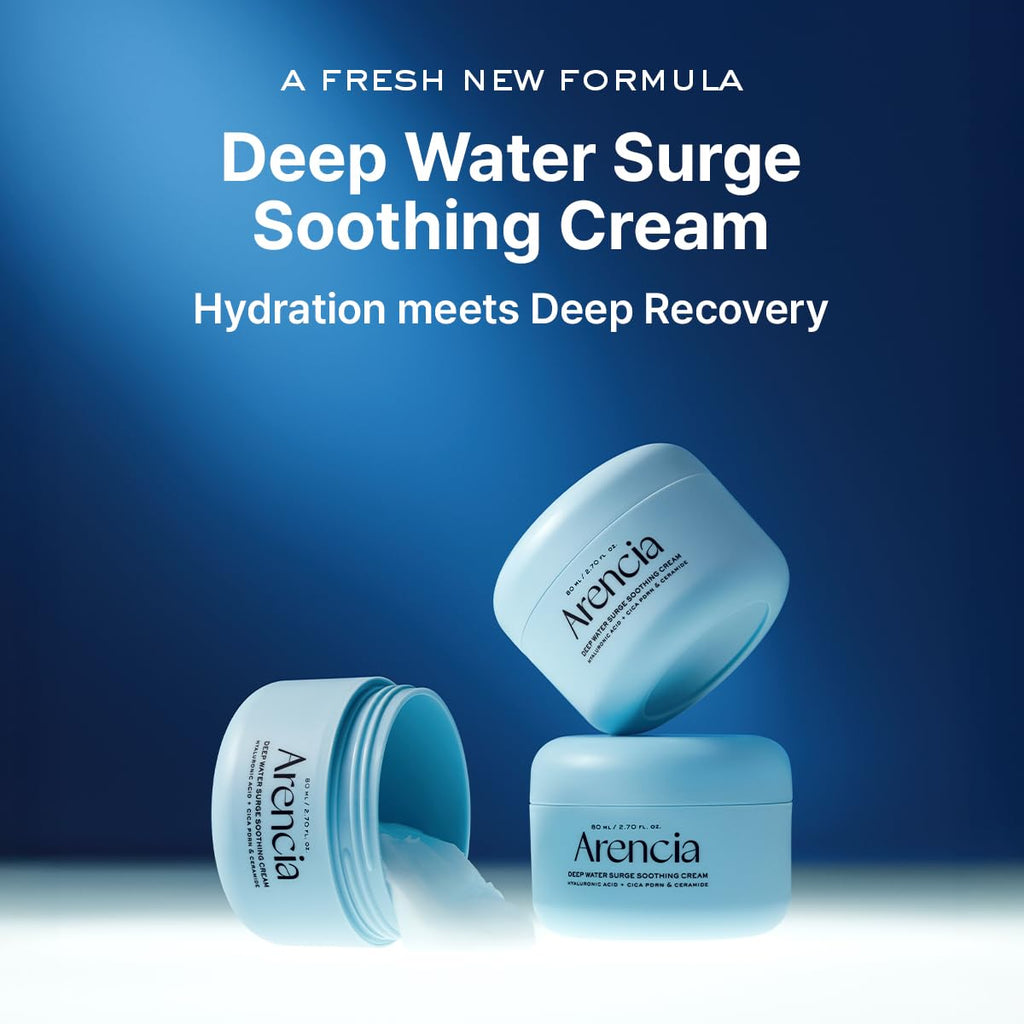 ARENCIA Deep Water Surge Cream – Hydration with Hyaluronic Acid, Cica PDRN & Ceramide, 2.7 oz