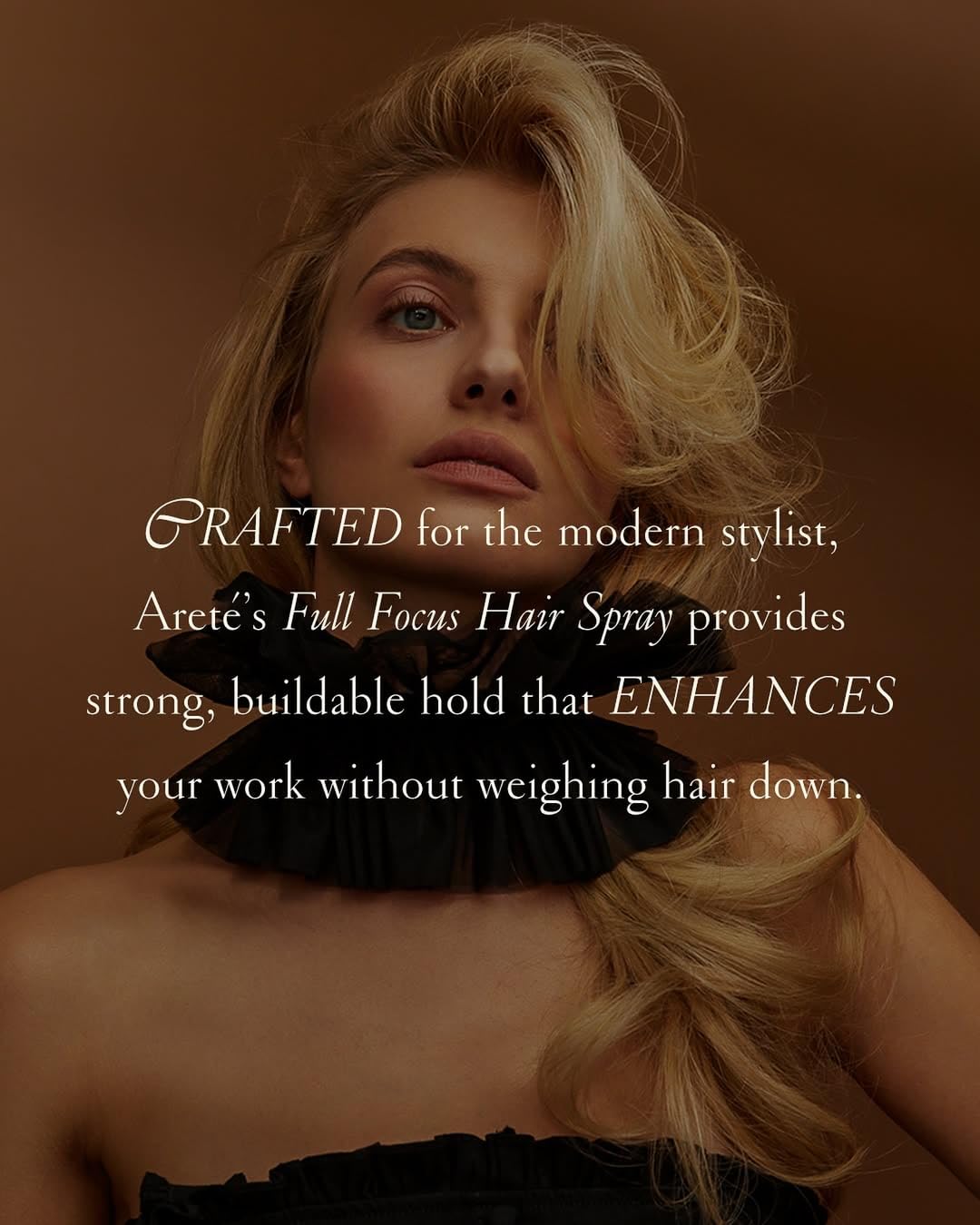 ARETÉ Full Focus Finishing Spray – Strong Buildable Hold, Shiny Finish, Anti-Frizz Hairspray for Women | Made in USA 8oz