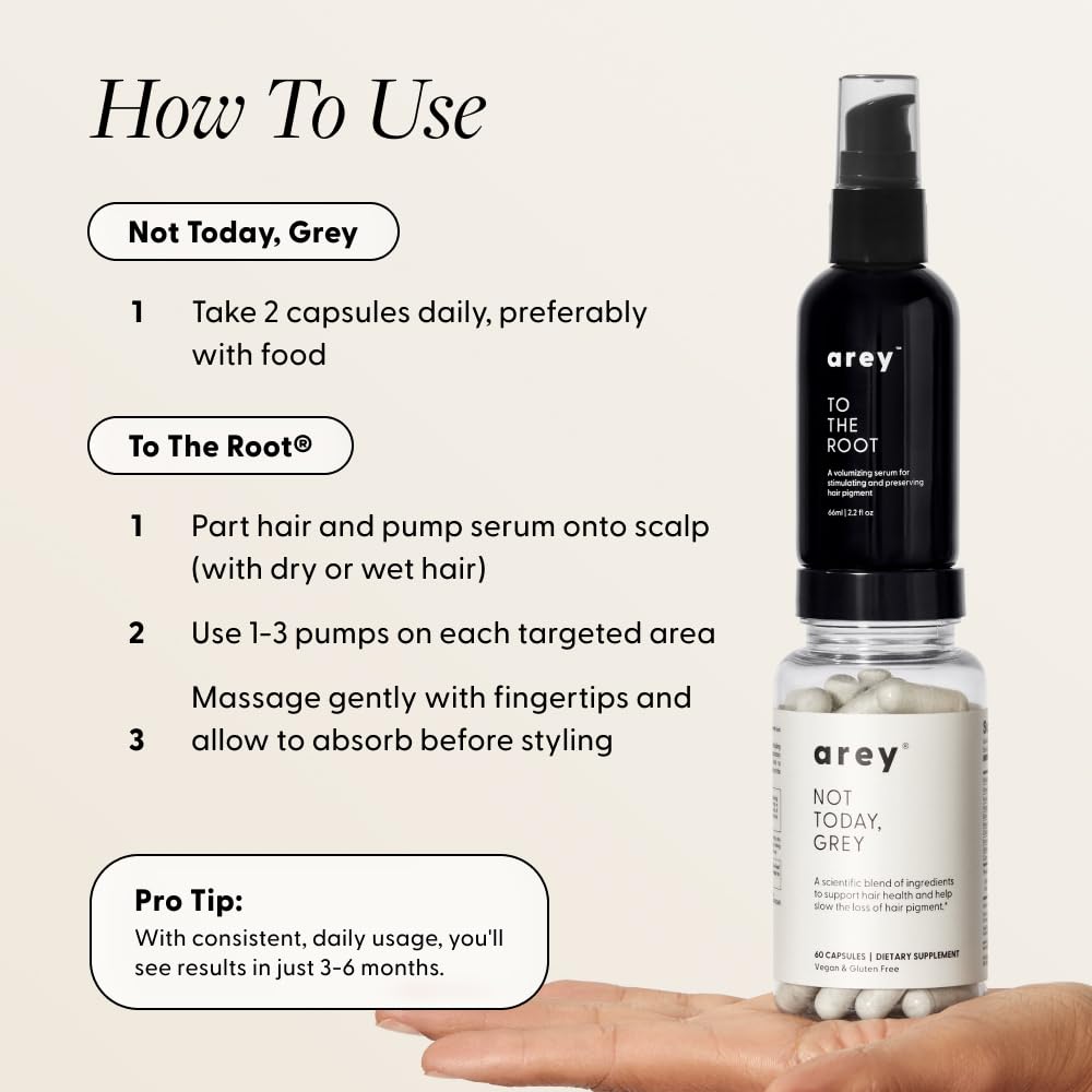 Arey System: Daily Hair Serum + Supplement for Thicker, Fuller Regrowth