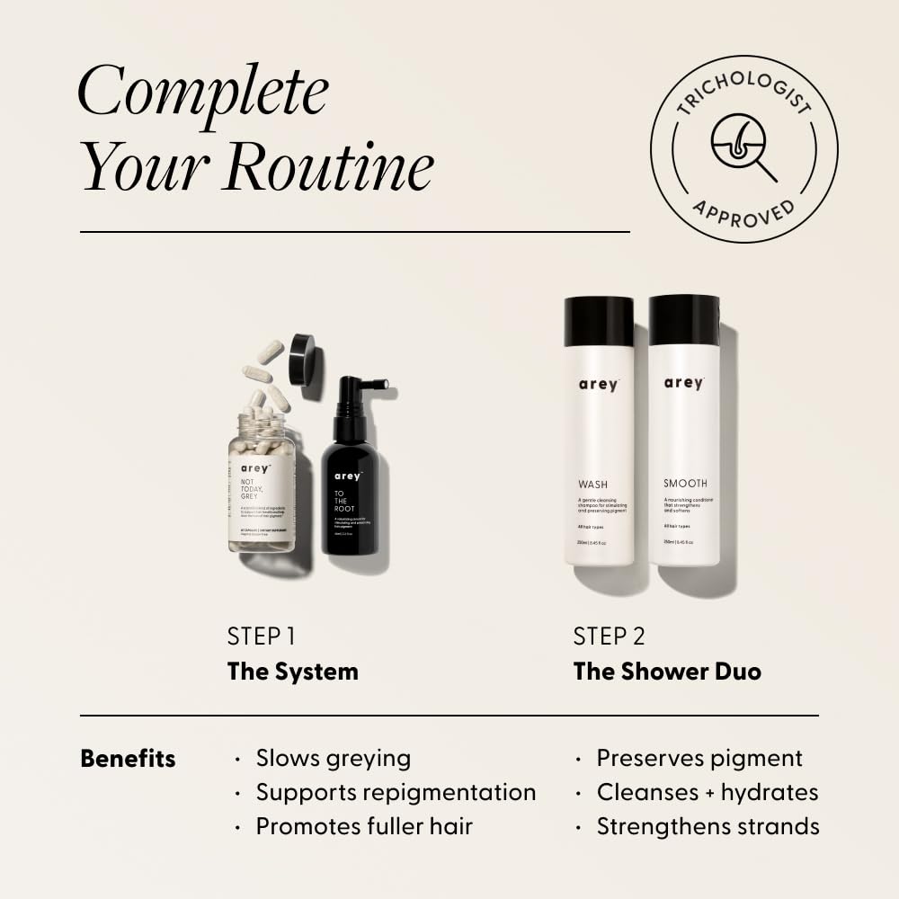 Arey Shower Duo – Anti-Grey Shampoo & Smooth Conditioner (2 Pack) | Vegan & Cruelty-Free