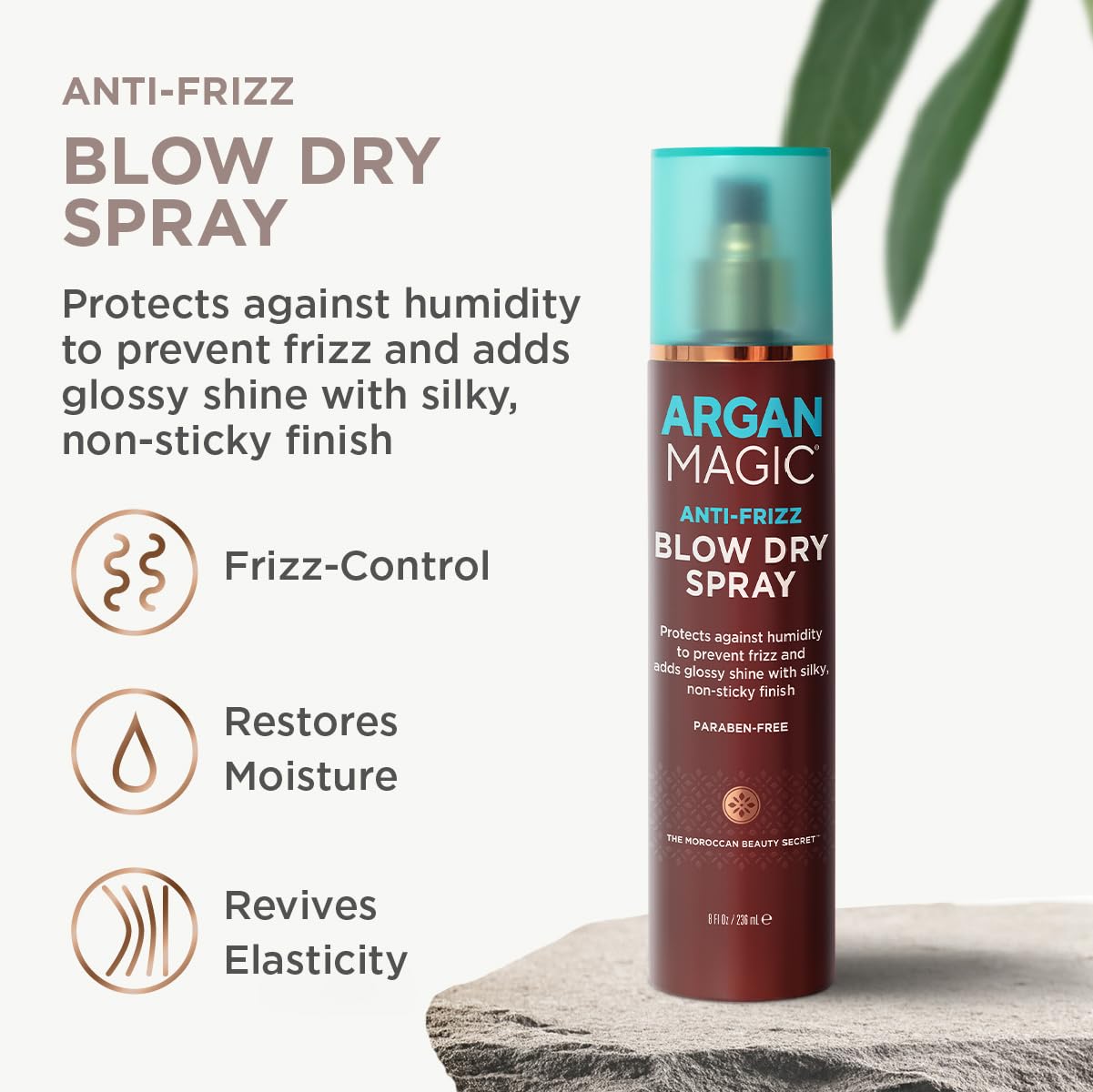 Argan Magic Anti-Frizz Blow Dry Spray | Humidity Protection & Glossy Shine