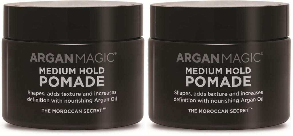 Argan Magic Medium Hold Pomade with Argan Oil – 8 oz (2-Pack) – Made in USA, Cruelty Free