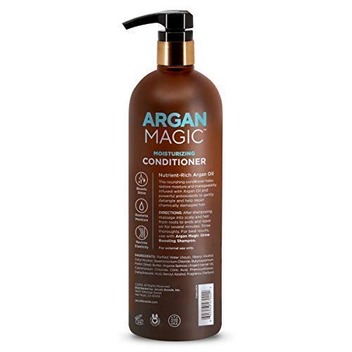 Argan Magic Moisturizing Conditioner – Detangle, Hydrate & Nourish Dry, Chemically Treated Hair | 32 oz x 2 Pack | Made in USA